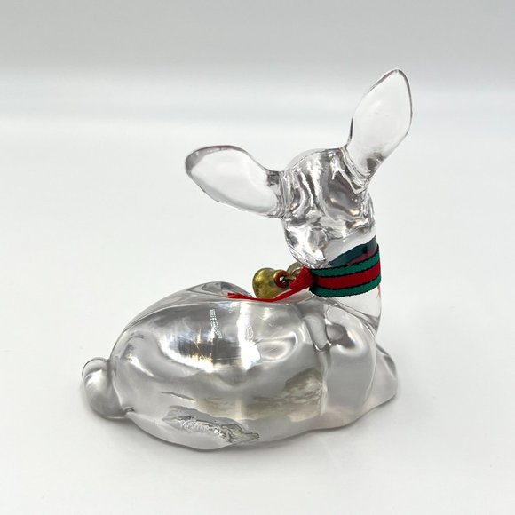 Fenton Vintage Deer Fawn Clear Art Glass Collectible Figurine Paperweight Decor - Picture 3 of 9